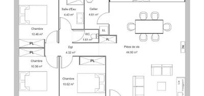 Terrain et maison à Bordères en Pyrénées-Atlantiques (64) de 90 m² à vendre au prix de 199500€ - 4