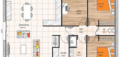 Terrain et maison à Bellevigne-en-Layon en Maine-et-Loire (49) de 105 m² à vendre au prix de 269500€ - 4