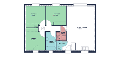 Terrain et maison à Cercy-la-Tour en Nièvre (58) de 79 m² à vendre au prix de 128154€ - 4