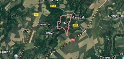 Terrain à Vuillery en Aisne (02) de 1458 m² à vendre au prix de 63900€