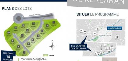 Terrain à Landerneau en Finistère (29) de 582 m² à vendre au prix de 64300€