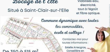 Terrain à Saint-Clair-sur-l'Elle en Manche (50) de 416 m² à vendre au prix de 36000€
