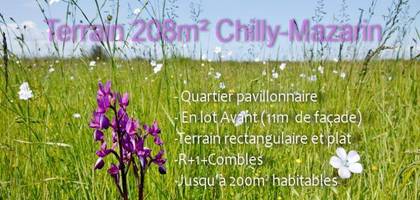 Terrain à Chilly-Mazarin en Essonne (91) de 208 m² à vendre au prix de 149000€