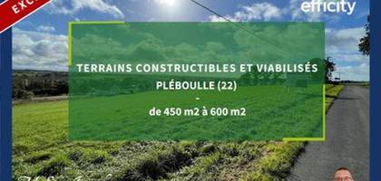 Terrain à Pléboulle en Côtes-d'Armor (22) de 457 m² à vendre au prix de 38550€