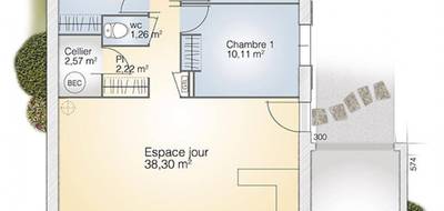 Terrain et maison à Bagnols-sur-Cèze en Gard (30) de 83 m² à vendre au prix de 222300€ - 4