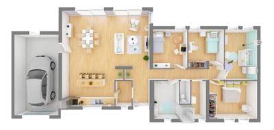 Terrain et maison à La Celle-Saint-Avant en Indre-et-Loire (37) de 110 m² à vendre au prix de 213947€ - 4