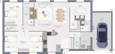 Terrain et maison à Juigné-sur-Sarthe en Sarthe (72) de 105 m² à vendre au prix de 207260€ - 4
