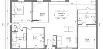 Terrain et maison à Beaumont-Louestault en Indre-et-Loire (37) de 90 m² à vendre au prix de 244600€ - 3
