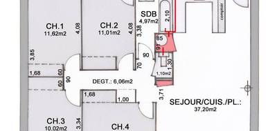 Terrain et maison à Saint-Saturnin-lès-Apt en Vaucluse (84) de 93 m² à vendre au prix de 379900€ - 4