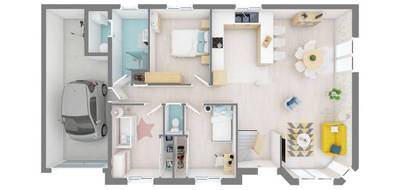 Terrain et maison à Saint-Aubin en Jura (39) de 100 m² à vendre au prix de 209050€ - 4