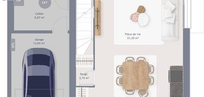 Terrain et maison à Bonsecours en Seine-Maritime (76) de 90 m² à vendre au prix de 361500€ - 4