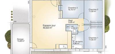 Terrain et maison à Alès en Gard (30) de 83 m² à vendre au prix de 256340€ - 4