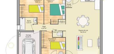 Terrain et maison à Poses en Eure (27) de 76 m² à vendre au prix de 265000€ - 4