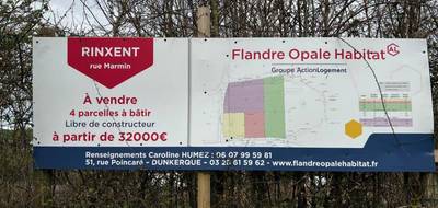 Terrain à Rinxent en Pas-de-Calais (62) de 500 m² à vendre au prix de 32000€ - 1
