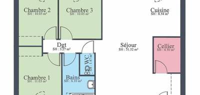 Terrain et maison à Loriges en Allier (03) de 86 m² à vendre au prix de 152950€ - 4