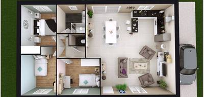 Terrain et maison à Buzançais en Indre (36) de 82 m² à vendre au prix de 136380€ - 2