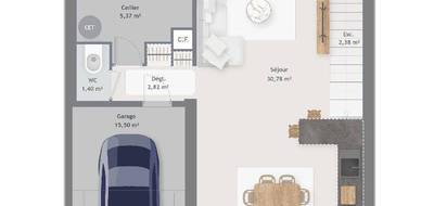 Terrain et maison à Grossœuvre en Eure (27) de 105 m² à vendre au prix de 278291€ - 4