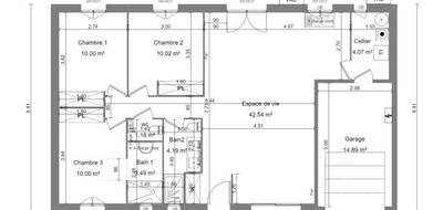 Terrain et maison à Bayeux en Calvados (14) de 90 m² à vendre au prix de 203000€ - 4