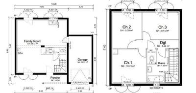 Terrain et maison à Nurieux-Volognat en Ain (01) de 79 m² à vendre au prix de 212900€ - 3
