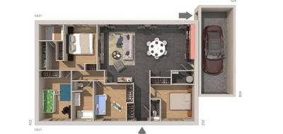 Terrain et maison à Florensac en Hérault (34) de 110 m² à vendre au prix de 370000€ - 3
