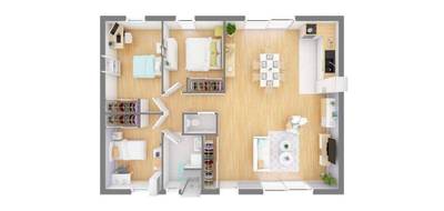 Terrain et maison à Le Landreau en Loire-Atlantique (44) de 70 m² à vendre au prix de 206104€ - 4