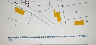 Terrain à Lessac en Charente (16) de 1992 m² à vendre au prix de 21600€ - 2