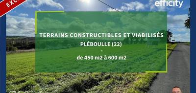 Terrain à Pléboulle en Côtes-d'Armor (22) de 542 m² à vendre au prix de 62601€ - 1