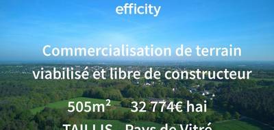 Terrain à Taillis en Ille-et-Vilaine (35) de 505 m² à vendre au prix de 32774€ - 1