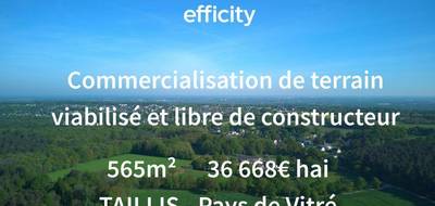 Terrain à Taillis en Ille-et-Vilaine (35) de 565 m² à vendre au prix de 36668€ - 1