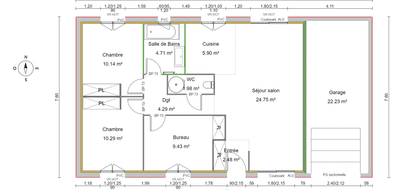 Terrain et maison à Peyrieu en Ain (01) de 74 m² à vendre au prix de 242000€ - 1