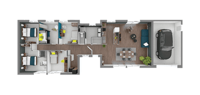 Terrain et maison à Diou en Allier (03) de 109 m² à vendre au prix de 265235€ - 3