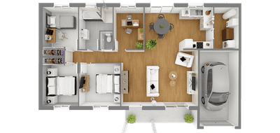 Terrain et maison à Avermes en Allier (03) de 90 m² à vendre au prix de 206250€ - 4