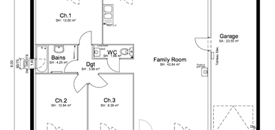 Terrain et maison à Parmilieu en Isère (38) de 85 m² à vendre au prix de 238514€ - 2