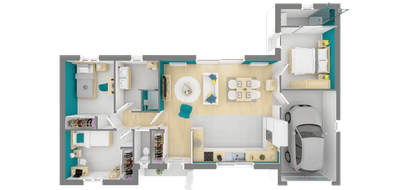 Terrain et maison à Petit-Réderching en Moselle (57) de 81 m² à vendre au prix de 223127€ - 4