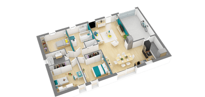 Terrain et maison à Sanguinet en Landes (40) de 809 m² à vendre au prix de 373288€ - 3