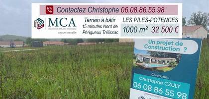 Terrain à Antonne-et-Trigonant en Dordogne (24) de 1000 m² à vendre au prix de 32500€