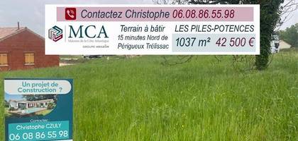 Terrain à Antonne-et-Trigonant en Dordogne (24) de 1037 m² à vendre au prix de 42500€