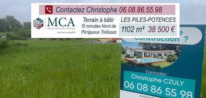 Terrain à Trélissac en Dordogne (24) de 1102 m² à vendre au prix de 38500€