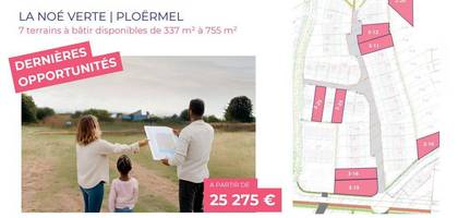 Terrain à Ploërmel en Morbihan (56) de 421 m² à vendre au prix de 37890€