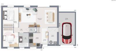 Terrain et maison à Gressey en Yvelines (78) de 70 m² à vendre au prix de 286800€ - 4