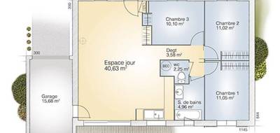 Terrain et maison à Blauzac en Gard (30) de 83 m² à vendre au prix de 253600€ - 4