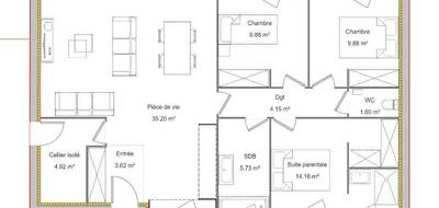 Terrain et maison à Saint-Venant en Pas-de-Calais (62) de 90 m² à vendre au prix de 205000€ - 4