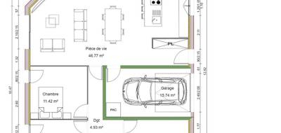 Terrain et maison à Guéreins en Ain (01) de 90 m² à vendre au prix de 282280€ - 2