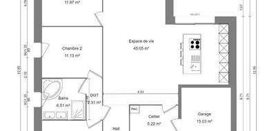 Terrain et maison à Dechy en Nord (59) de 103 m² à vendre au prix de 254500€ - 4