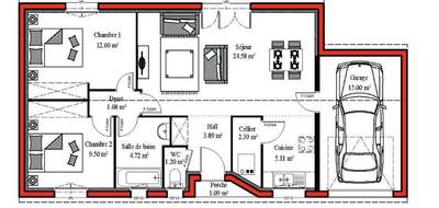 Terrain et maison à Mios en Gironde (33) de 85 m² à vendre au prix de 312800€ - 3