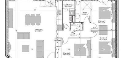 Terrain et maison à Ménilles en Eure (27) de 83 m² à vendre au prix de 213600€ - 4