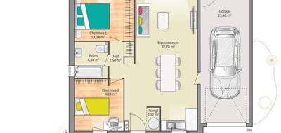 Terrain et maison à Laigné-en-Belin en Sarthe (72) de 60 m² à vendre au prix de 186000€ - 3