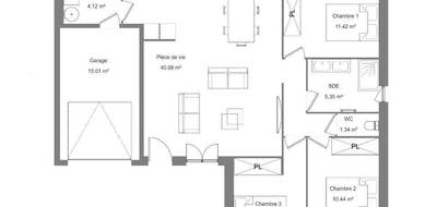 Terrain et maison à Villeperdue en Indre-et-Loire (37) de 82 m² à vendre au prix de 210100€ - 4