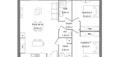 Terrain et maison à Sauvian en Hérault (34) de 60 m² à vendre au prix de 232000€ - 3