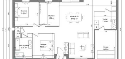 Terrain et maison à Saint-Laurent-en-Gâtines en Indre-et-Loire (37) de 90 m² à vendre au prix de 241700€ - 3